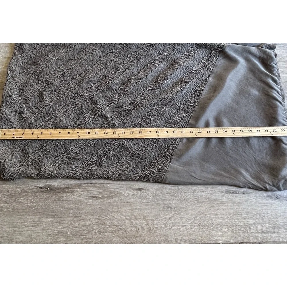 L'erba 100% Silk King Pillow Sham Crinkle Rouched Taupe Luxury Bedding